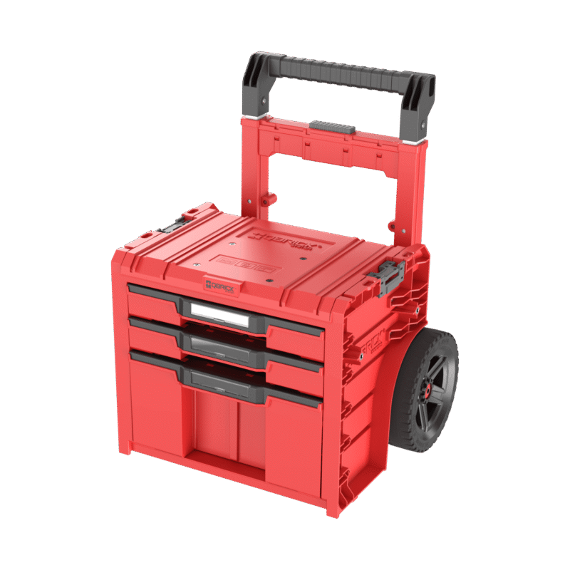 Mobilna skrzynka z szufladami Qbrick System PRO Cart 2.0 Plus Drawer 3 RED Ultra HD