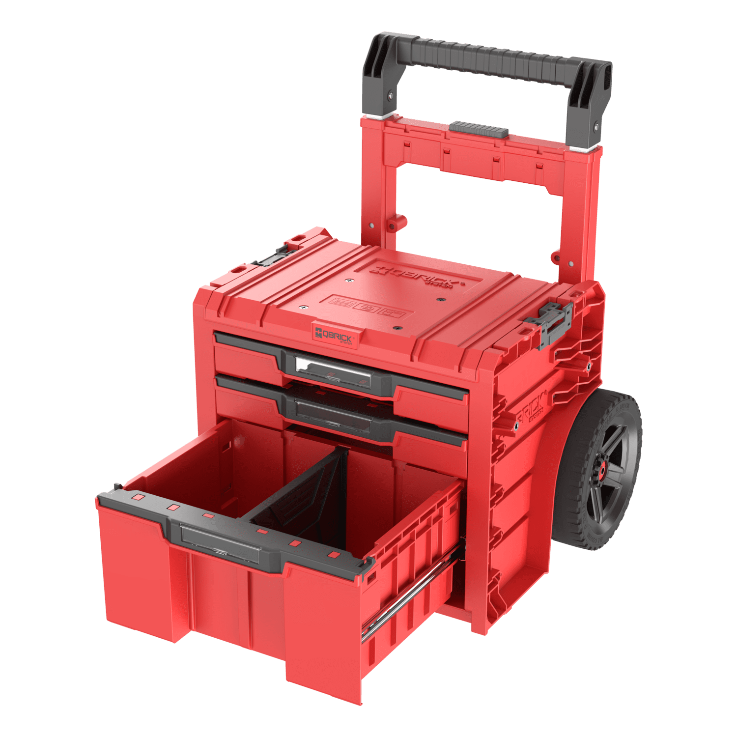 Mobilna skrzynka z szufladami Qbrick System PRO Cart 2.0 Plus Drawer 3 RED Ultra HD - obrazek 2
